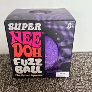 LARGE SUPER NEEDOH Fuzz Ball Plush Squeeze Toy - Purple
